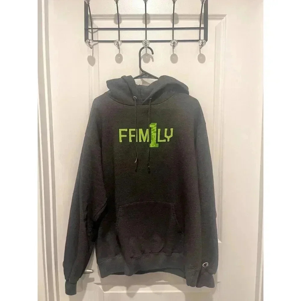 Champion Men's/ Unisex "Family" Hoodie Sweatshirt Authentic Pullover Thick Gray